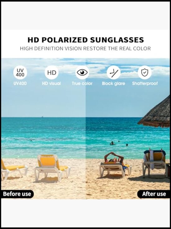 Unisex Polarized Sunglasses 100% UV Protection Cat Eye Frame